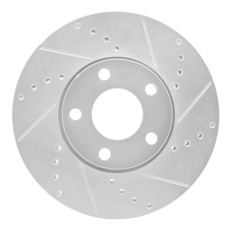 Audi A6 Quattro Brake Rotor (1) - Front Right - R1 Concepts - Drilled & Slotted - Silver - `92-`08